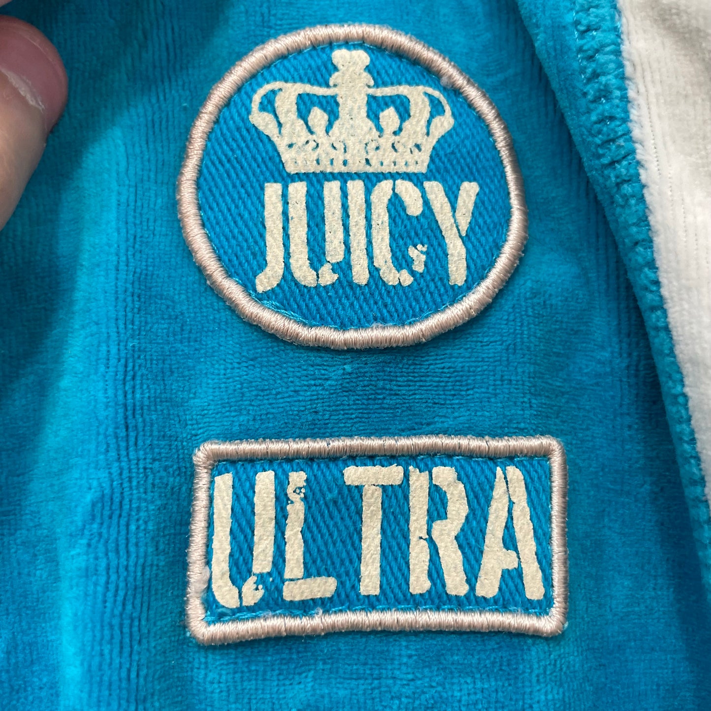 2003 Vintage Juicy Couture Ultra Women Turquoise Velour Flared Track Pant Size L