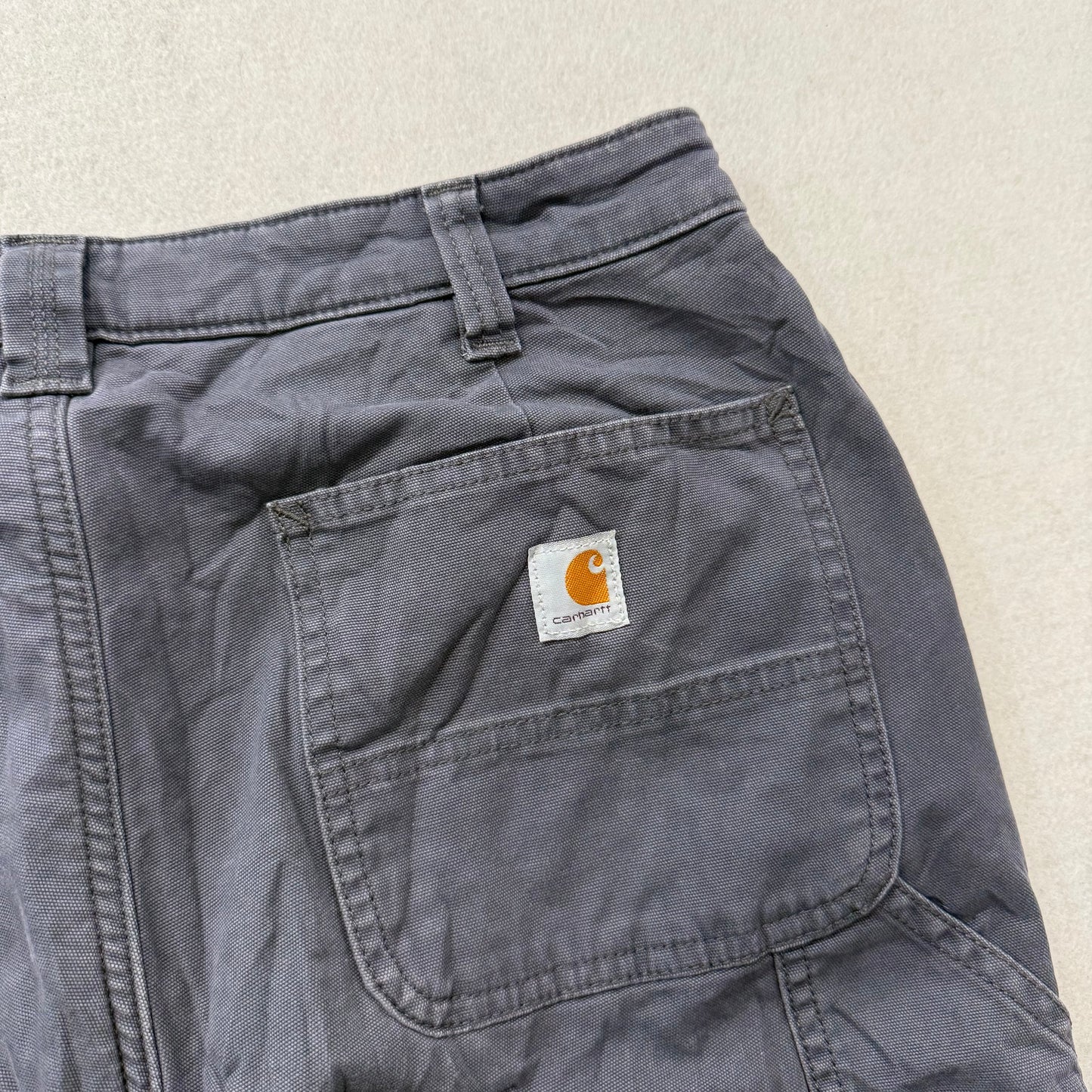 Carhartt Dark Gray Loose Fit Cargo Work Pants Utility Pockets Size 8 Short