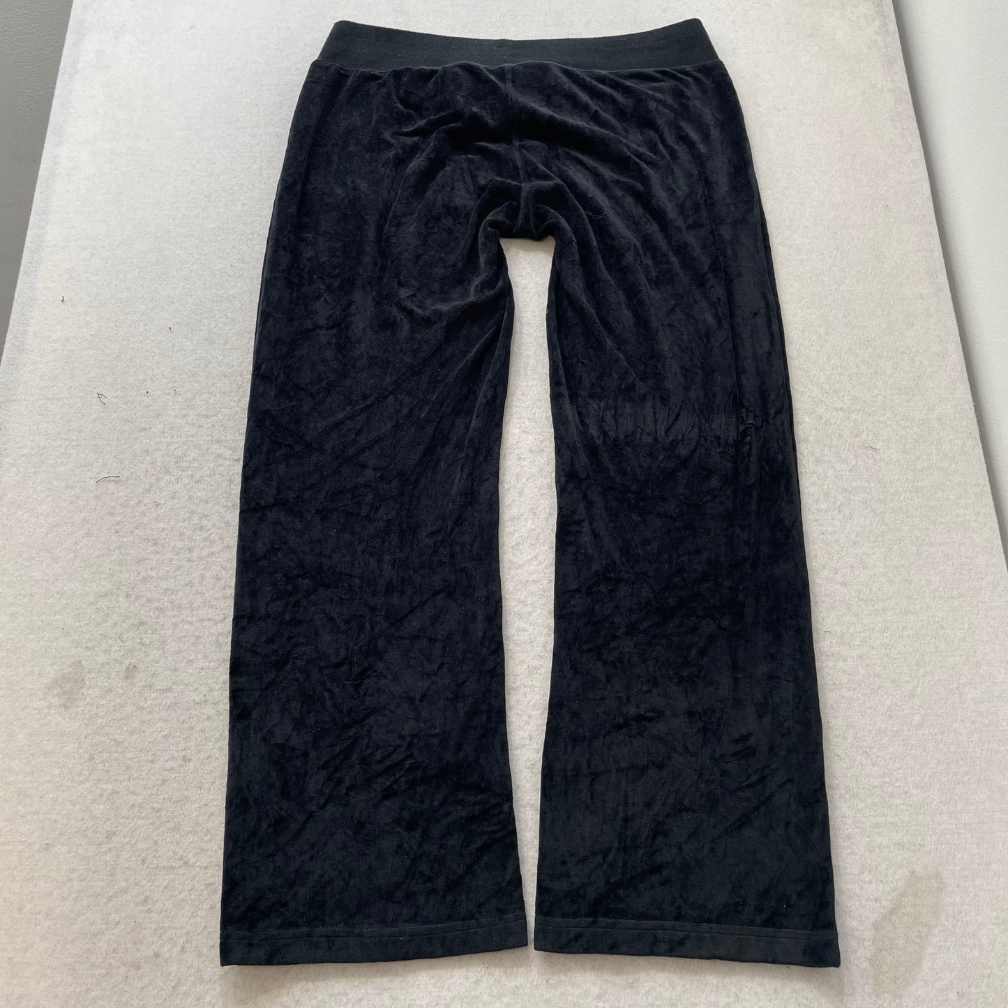 Vintage Juicy Couture Women's Black Velour Tracksuit Sets Hoodie & Pant Size L