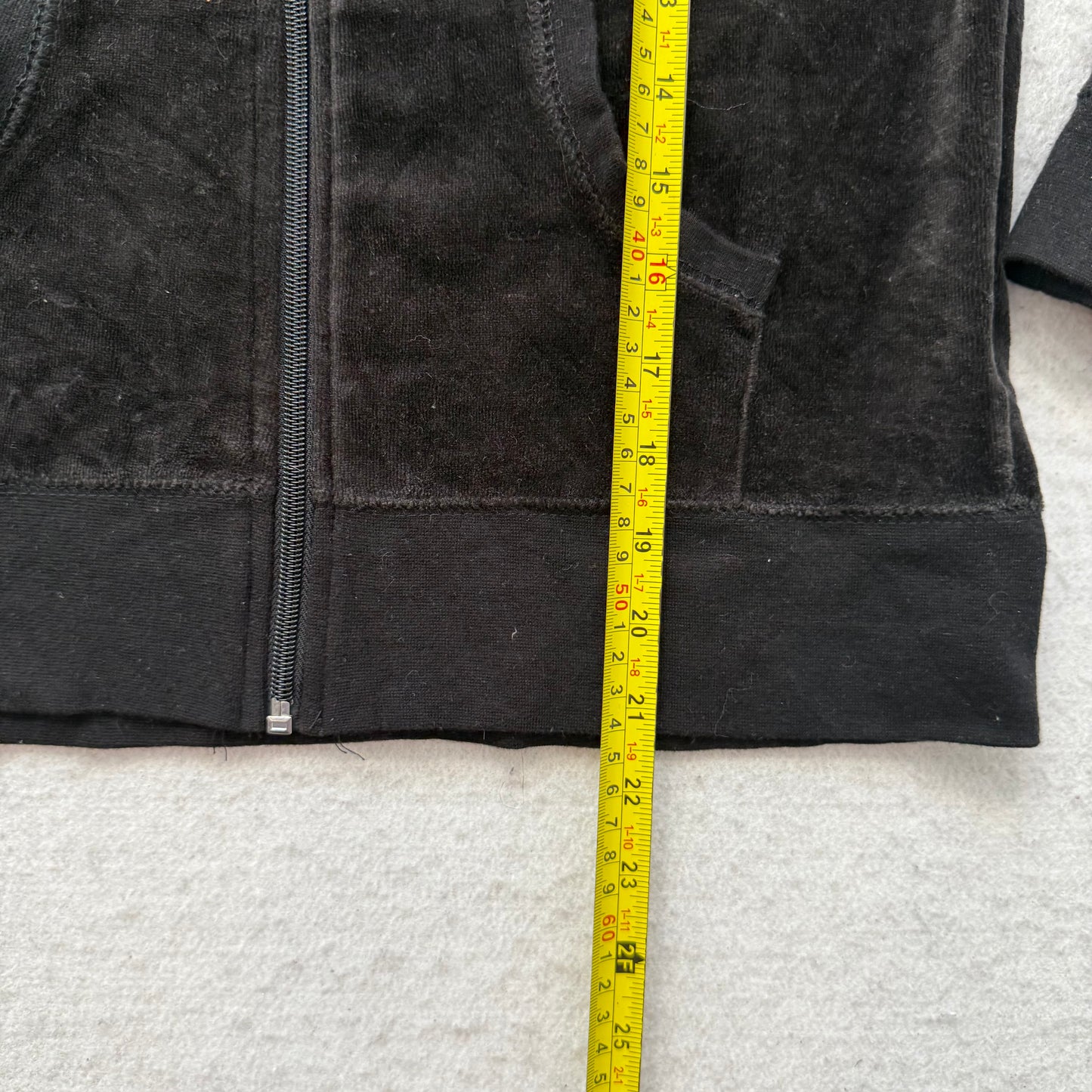 Vtg Juicy Couture Women Black Velour Tracksuit Set Hoodie & Pant Dog Logo Size L