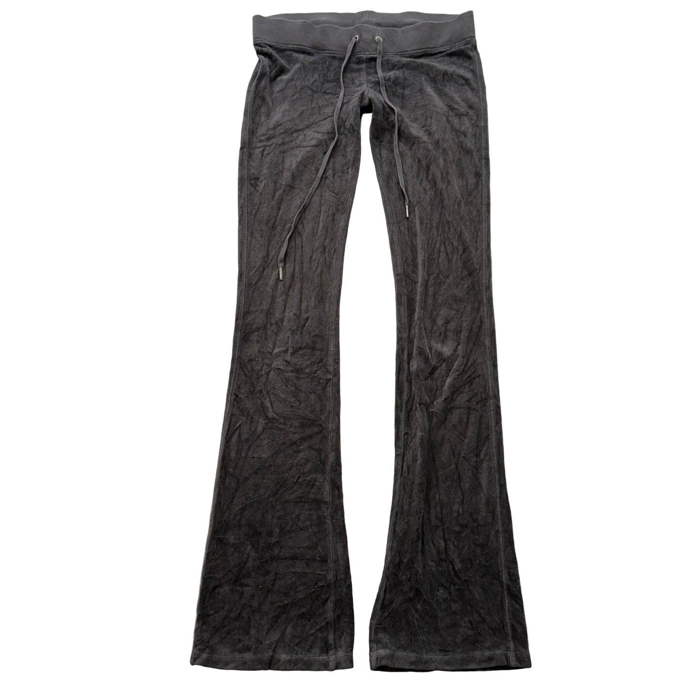 Juicy Couture Women's Gray Velour Flared Leg Track Pant Drawstring Casual Size P