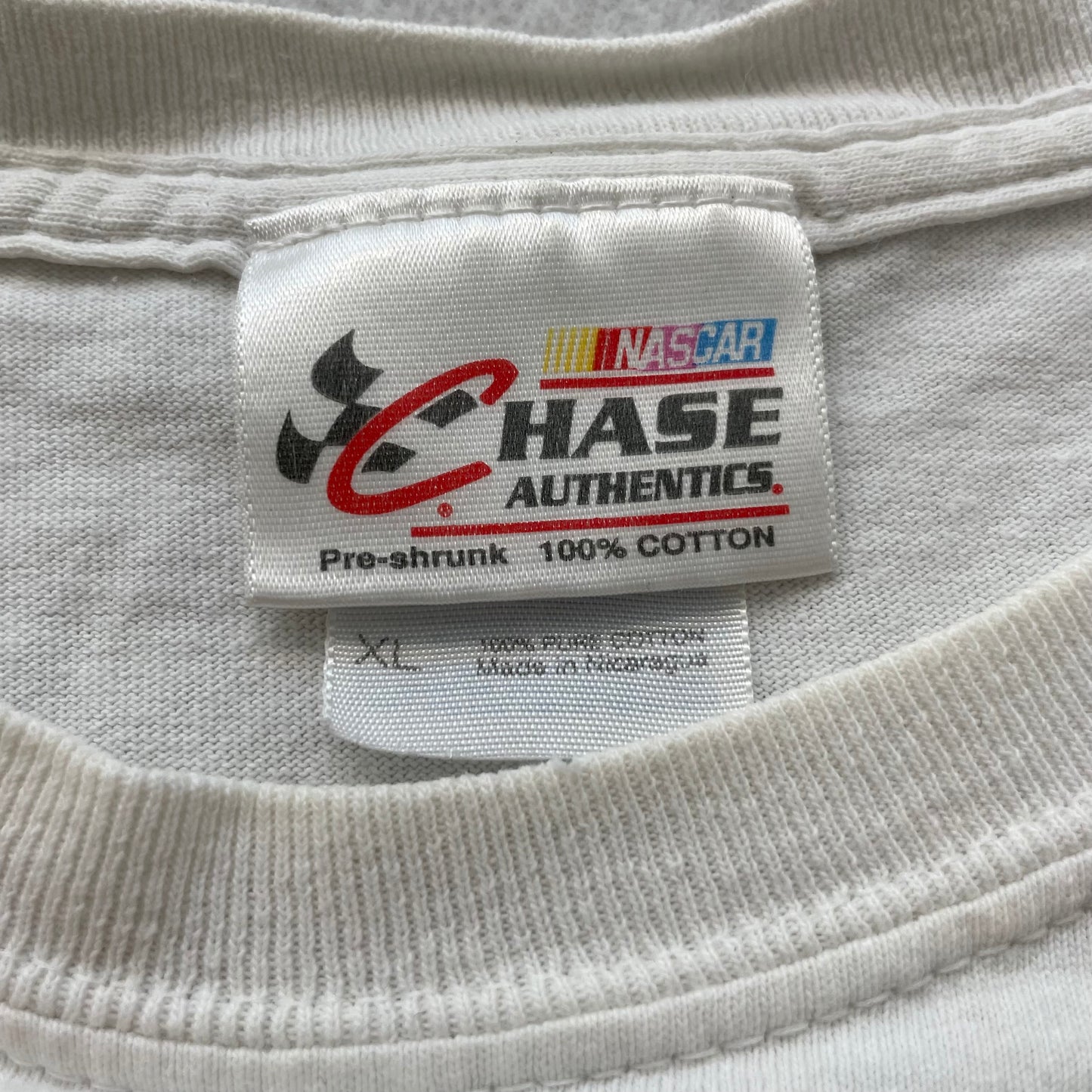 Vintage Jeff Gordon NASCAR Chase Men's White Cotton T-Shirt Short Sleeve Size XL