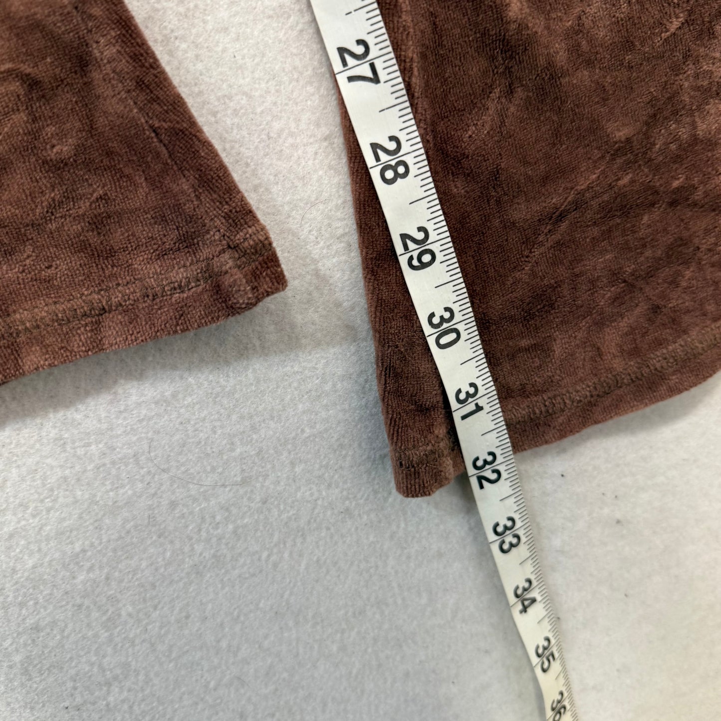 Juicy Couture Brown Velour Flare Track Pants Drawstring Pockets Low Rise Size XL