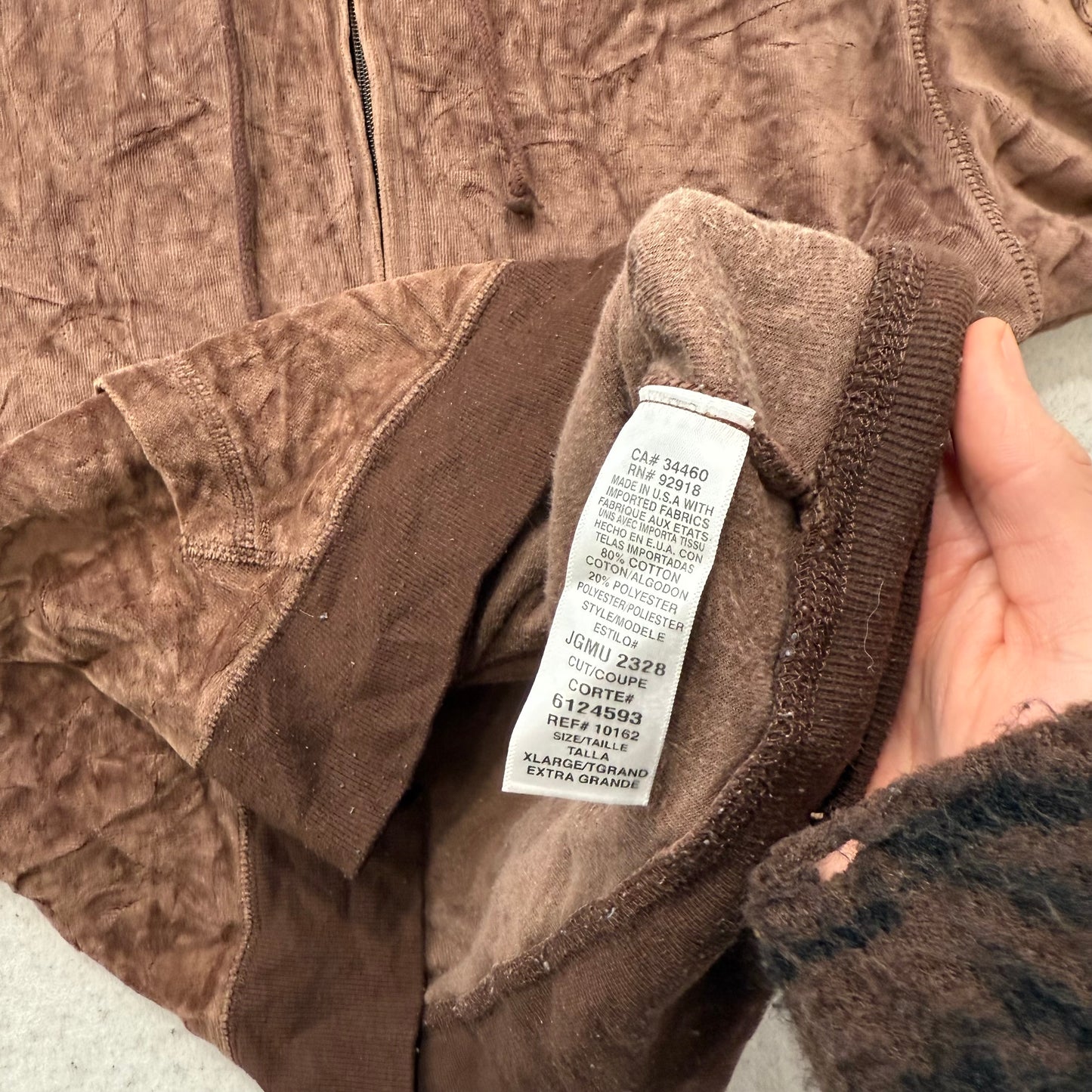 Juicy Couture Women's Brown Velour Zip Up Hoodie Loungewear Graphic Logo Size XL
