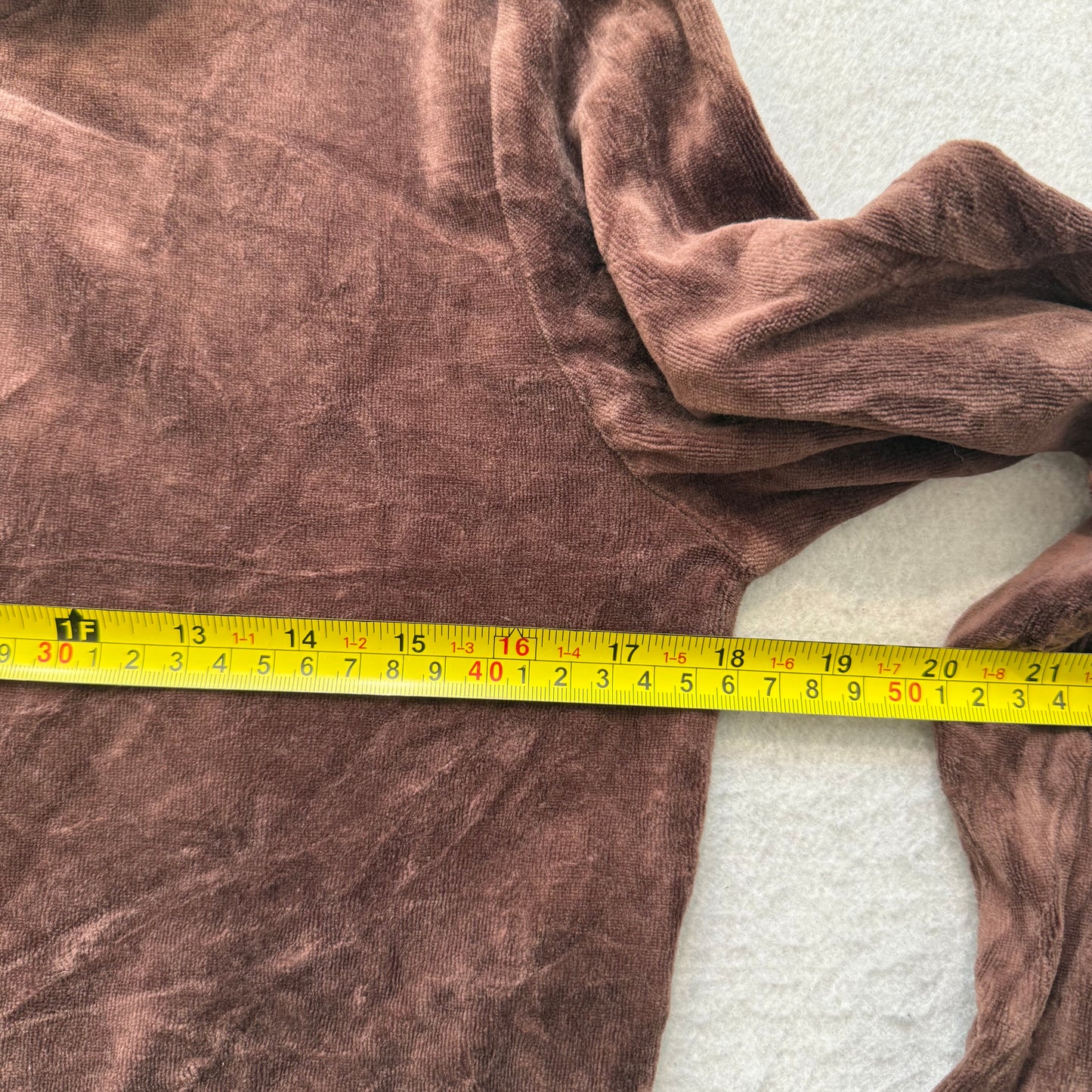 Vintage Juicy Couture Womens Brown Velour Zip-Up Hoodie Loungewear Pocket Size S