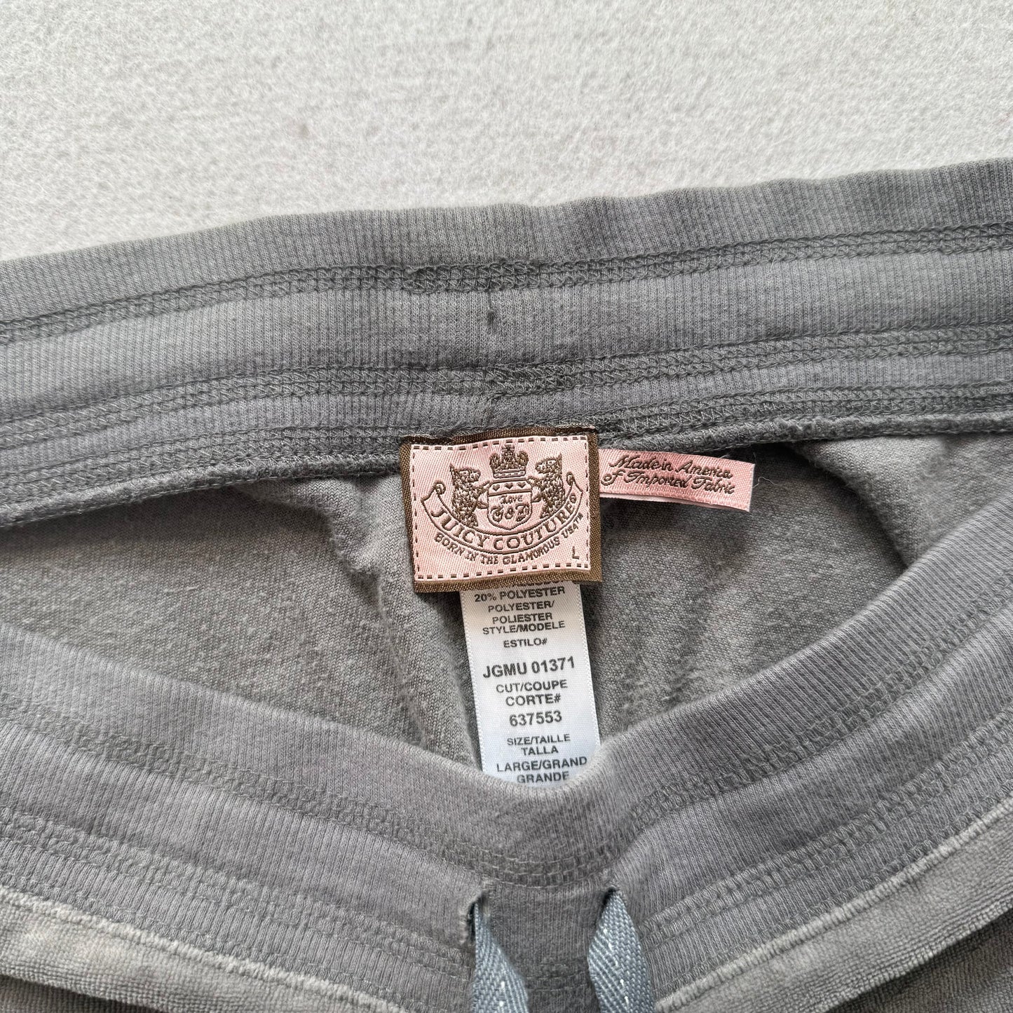 Vintage Juicy Couture Women's Gray Velour Wide Leg Flared Track Pants Y2K Size L