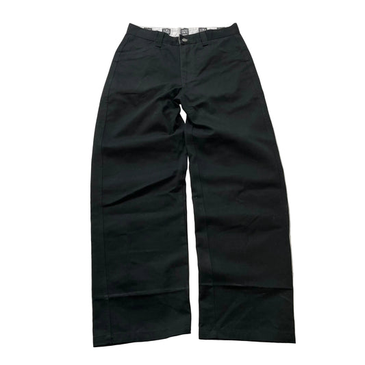FB County Kackies Men's Black Chino Wide Leg Baggy Work Pants Streetwear - 32x32