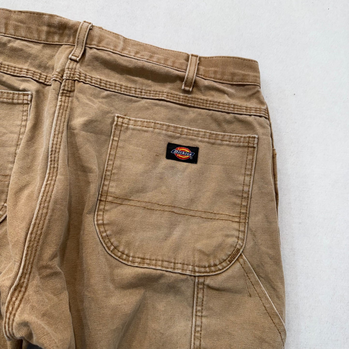 Dickies Men Tan Cotton Straight Leg Carpenter Pant Tool Pockets Workwear Size 36