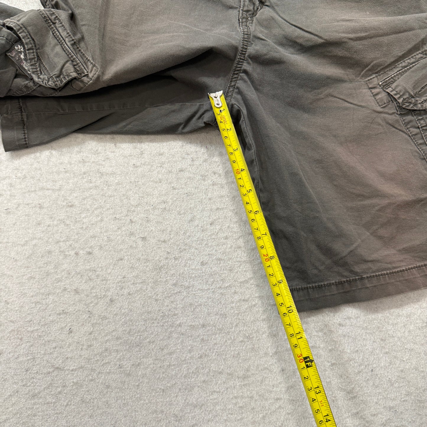 Union Bay Mens Olive Green Cotton Cargo Short Athletic Pocket Sportswear Size 36