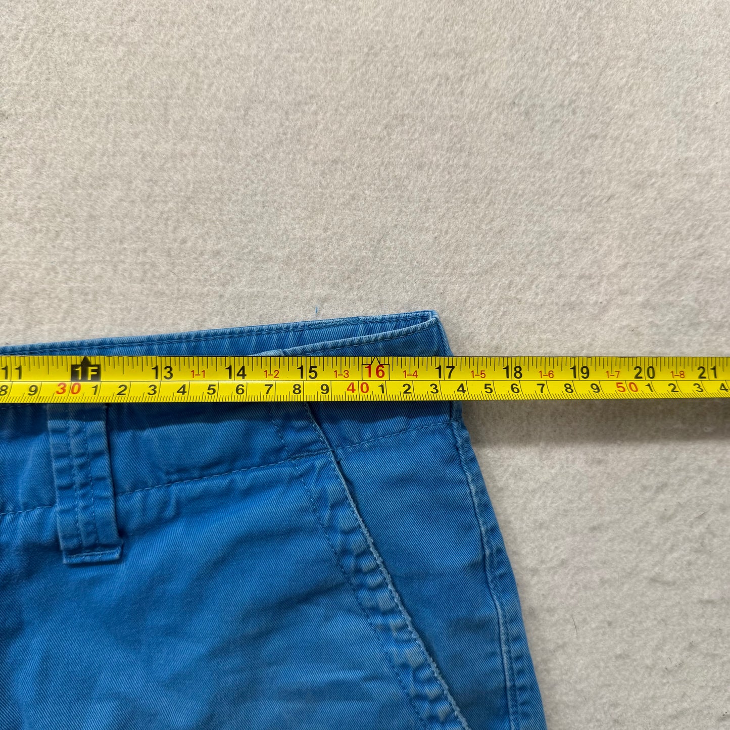 Oakley Men's Bright Blue Cotton Blend Chino Shorts Zip Fly Pockets Logo Size 33
