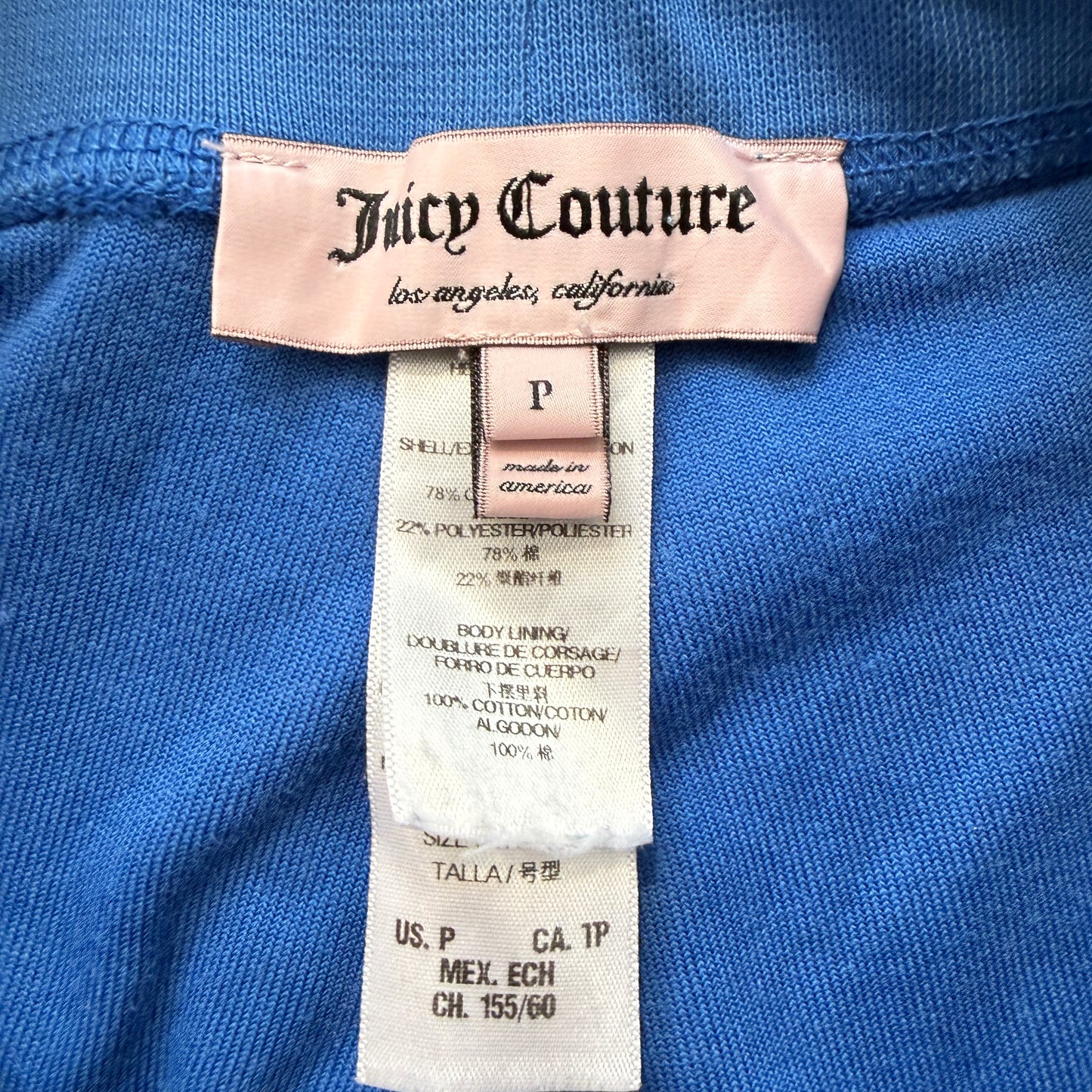 Juicy Couture Women's Blue Velour Flared Track Pants Drawstring Pockets Size P