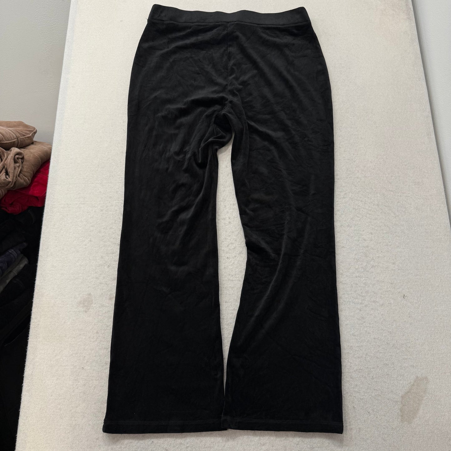 Juicy Couture Women's Black Velour Tracksuit Set Hoodie & Pant Crown Logo Size L