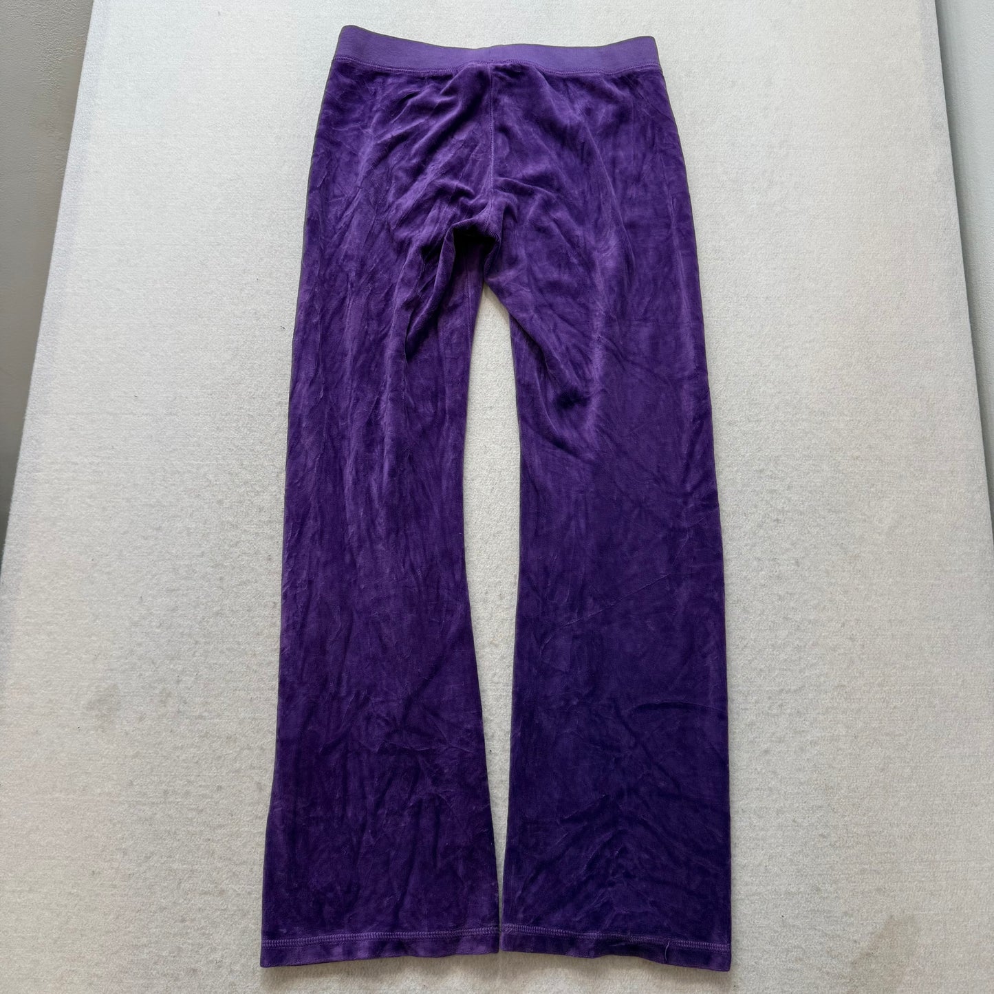 Juicy Couture Women's Royal Purple Velour Flared Track Pant Drawstring Size 12