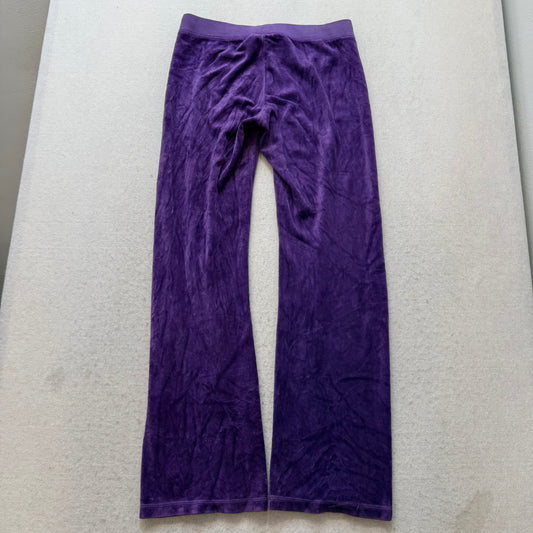 Juicy Couture Women's Royal Purple Velour Flared Track Pant Drawstring Size 12