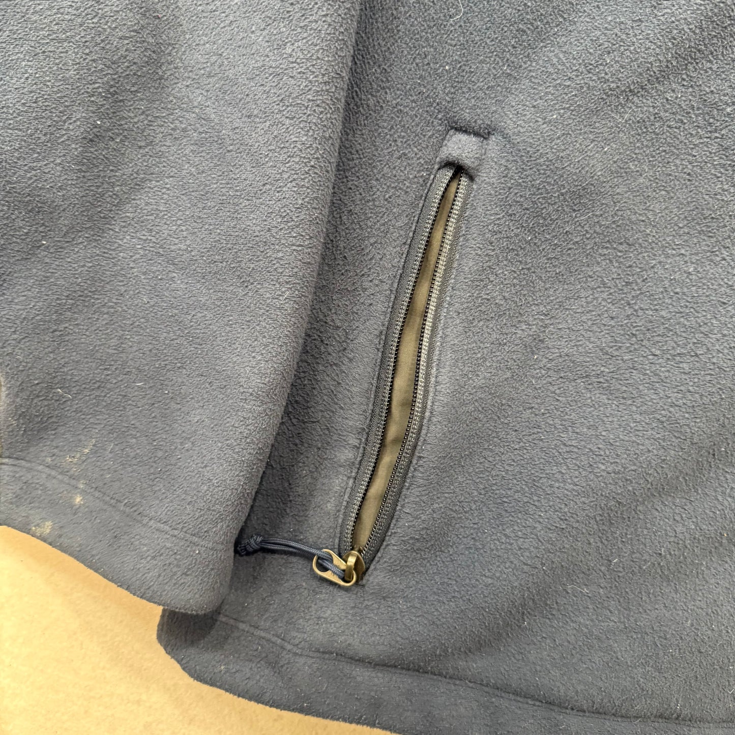 The North Face Navy Blue Full Zip Fleece Jacket Zip Pockets Size L