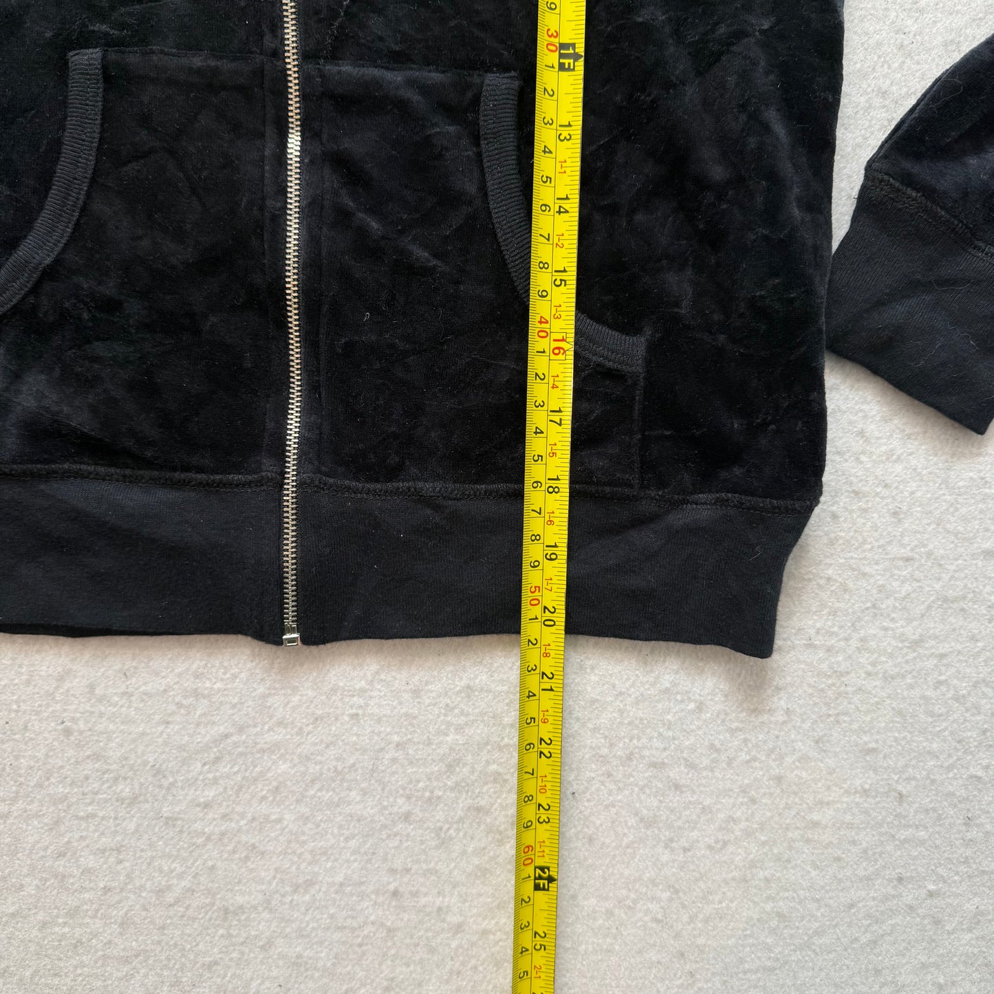 Juicy Couture Women's Black Tracksuit Set Zip Up Hoodie & Flared Pant Y2k Size S