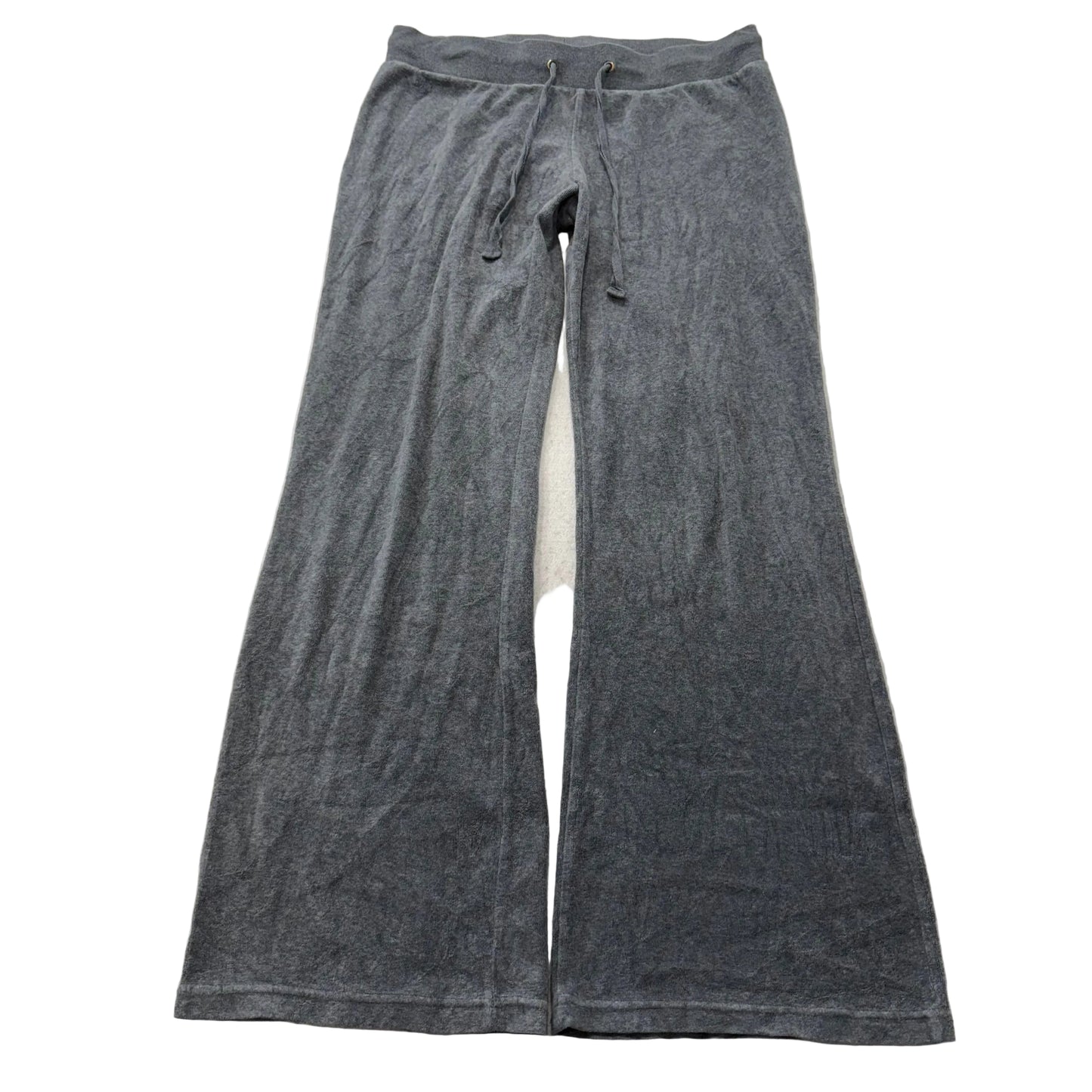 Juicy Couture Womens Gray Velour Flared Track Pant Loungewear Drawstring Size XL