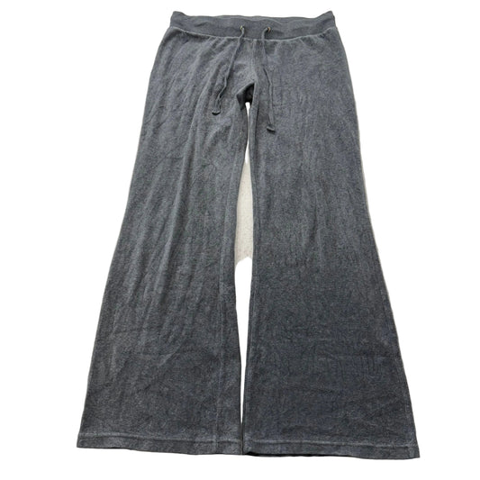 Juicy Couture Womens Gray Velour Flared Track Pant Loungewear Drawstring Size XL