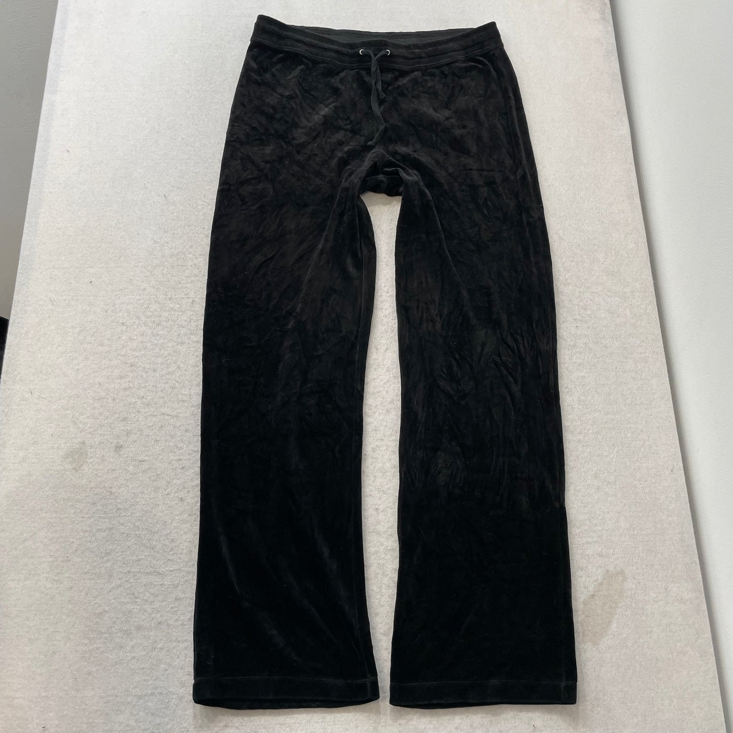 Juicy Couture Women's Black Velour Tracksuit Set Hoodie & Flared Pant Size M