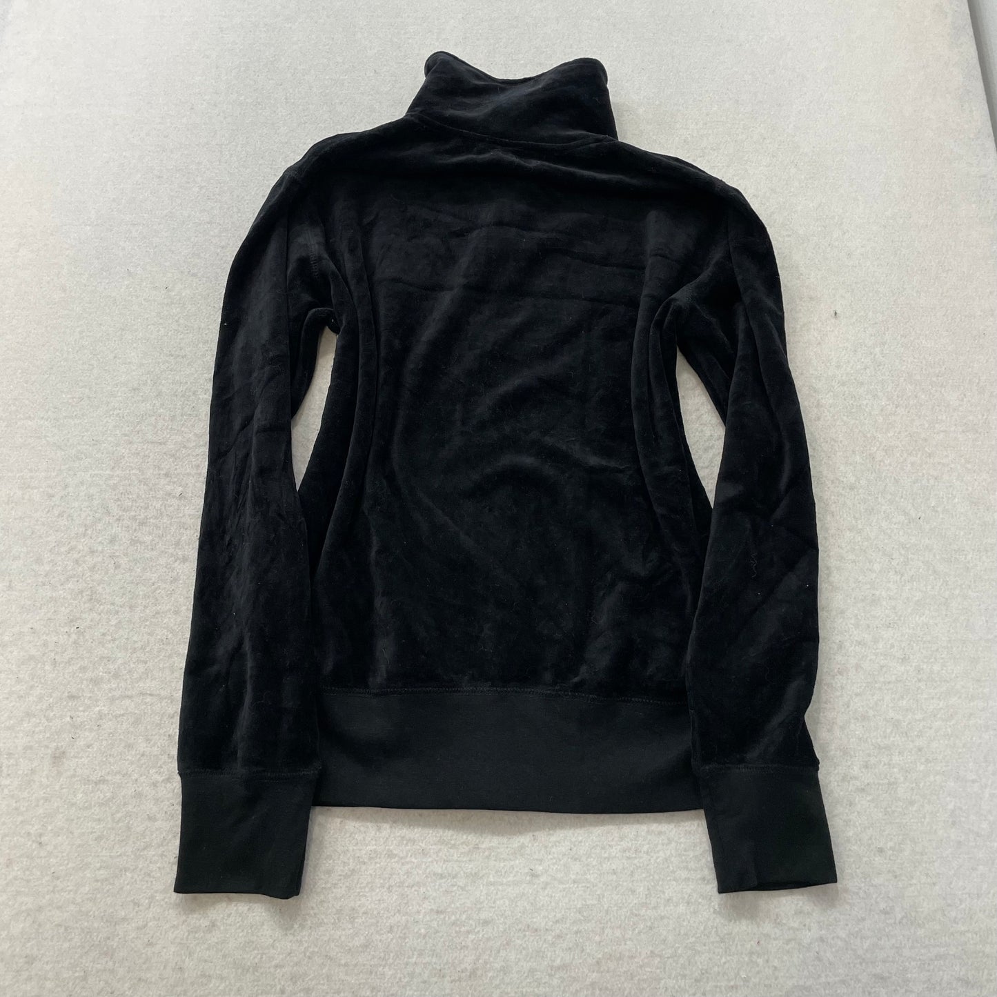 Vintage Juicy Couture Women's Black Velour Tracksuit Set Jacket & Pant Size M/S