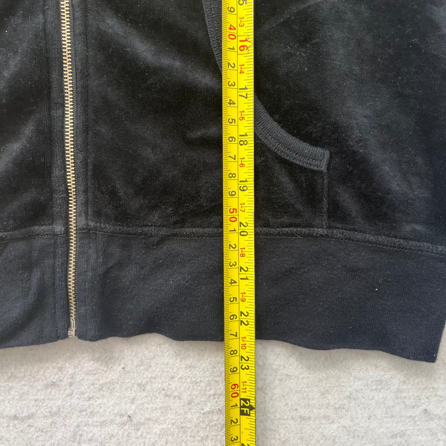 Juicy Couture Scottie Dogs Women's Black Velour Zip-Up Hoodie Loungewear Size M