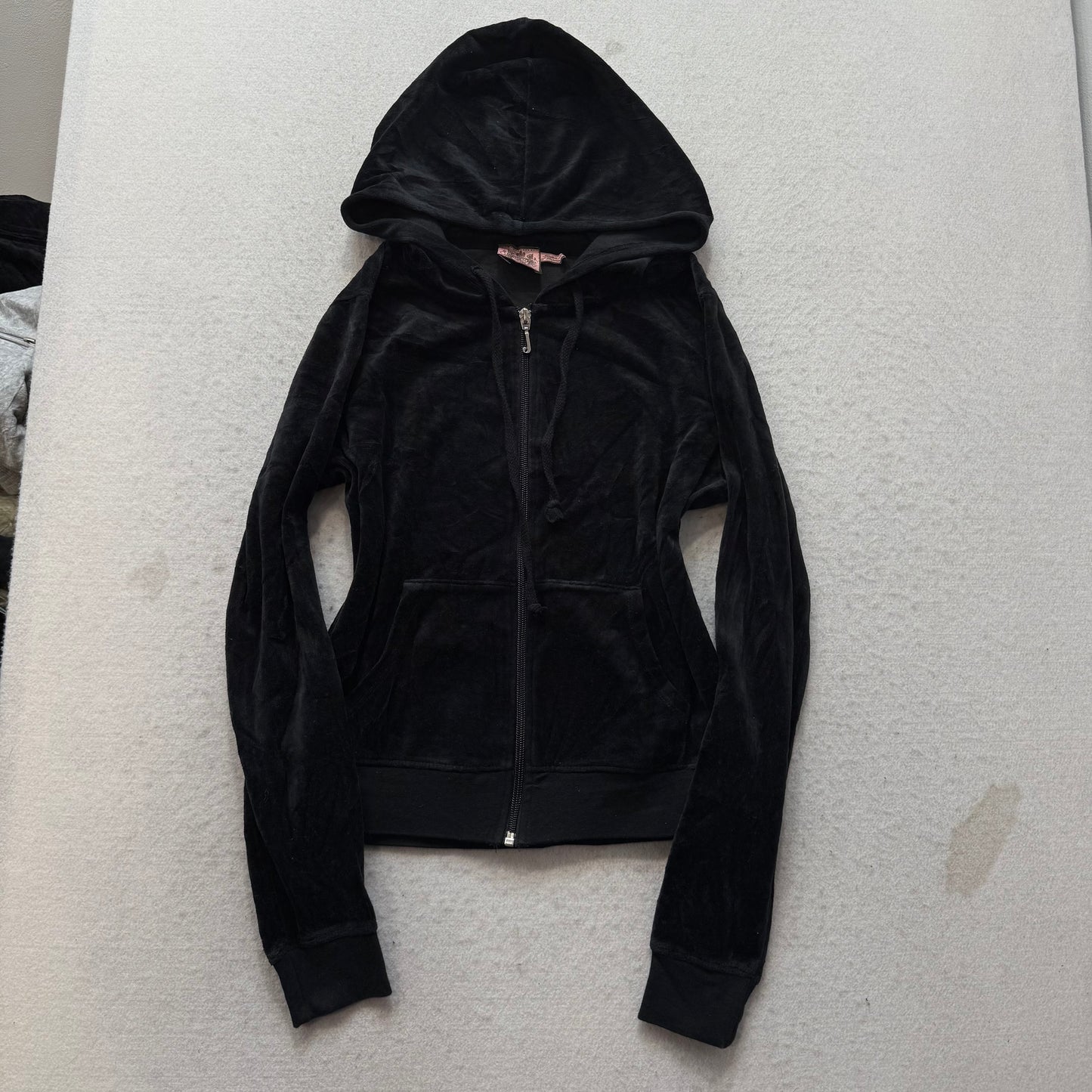 Vtg Juicy Couture Scottie Dogs Black Velour Tracksuit Set Hoodie & Pant Size S