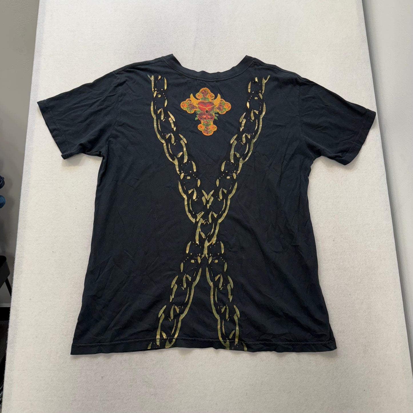 Paco Chicano Black Graphic T-Shirt Hot Sex Heart Chain Design Size XXL Made USA