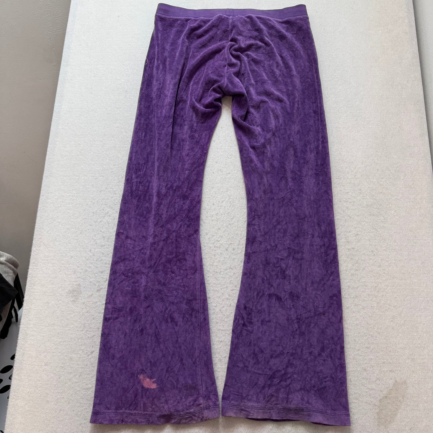 Juicy Couture Women's Amethyst Velour Flared Track Pant Loungewear Logo Size XL