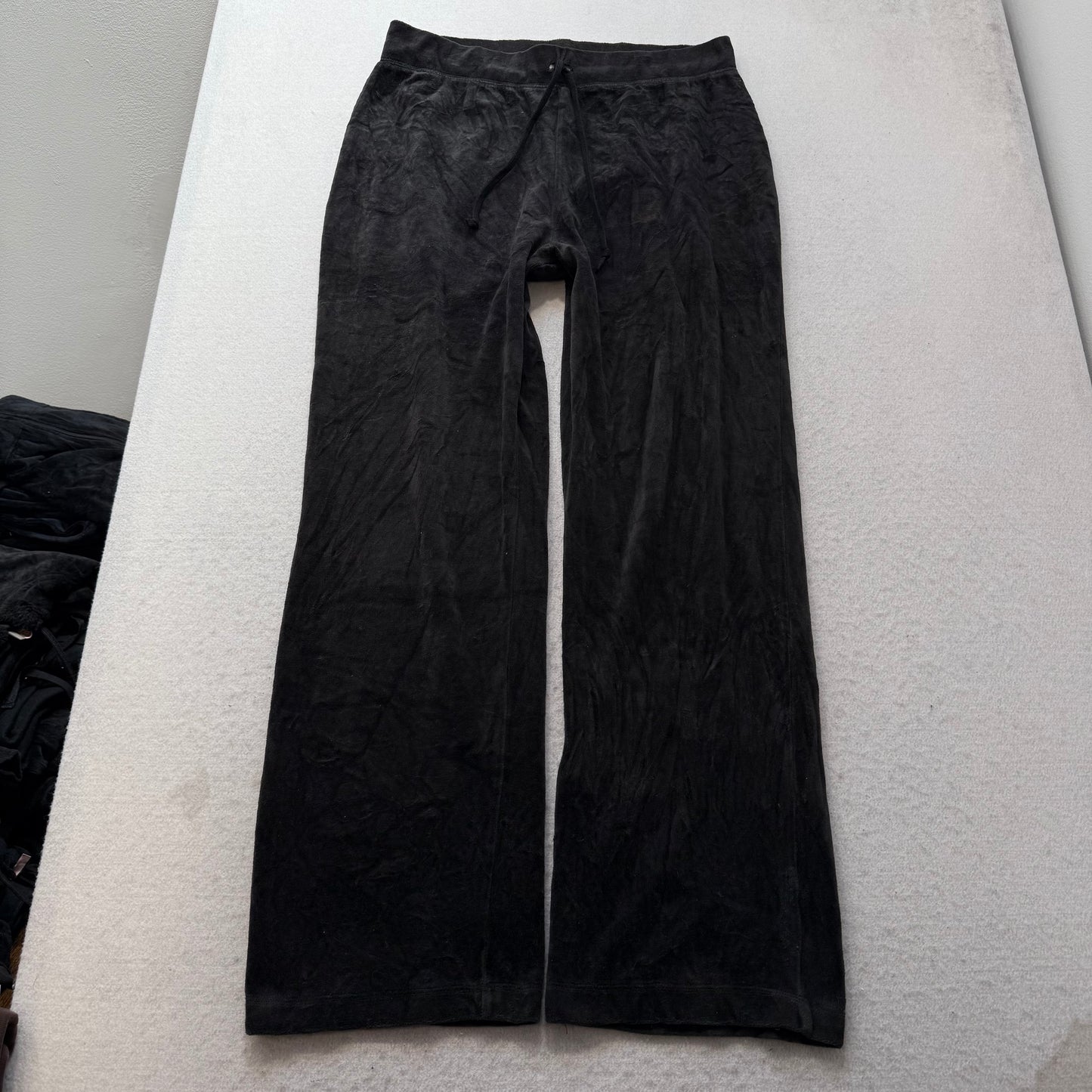 Vintage Juicy Couture Women's Charcoal Velour Tracksuit Set Jacket & Pant Size L