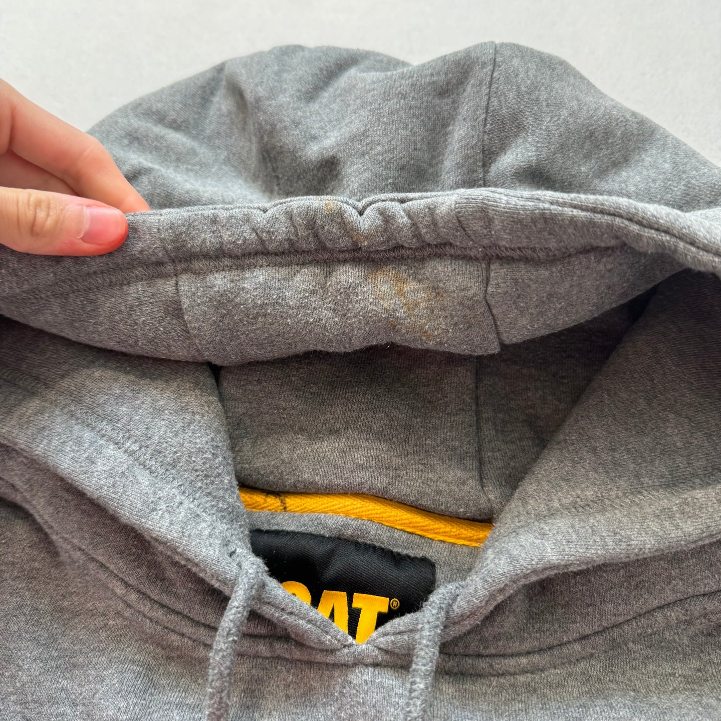 Caterpillar CAT Trademark Men's Gray Hoodie Embroidered Logo Workwear Size 2XL
