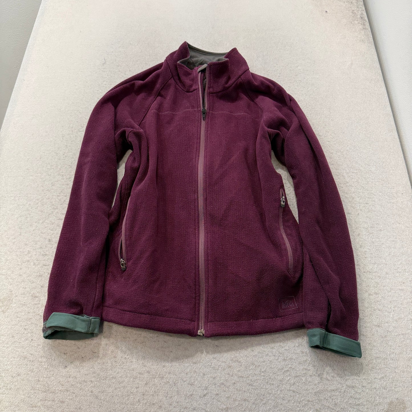 REI Women's Plum Full Zip Fleece Jacket Pocket Hiking Outdoor Casual Size L