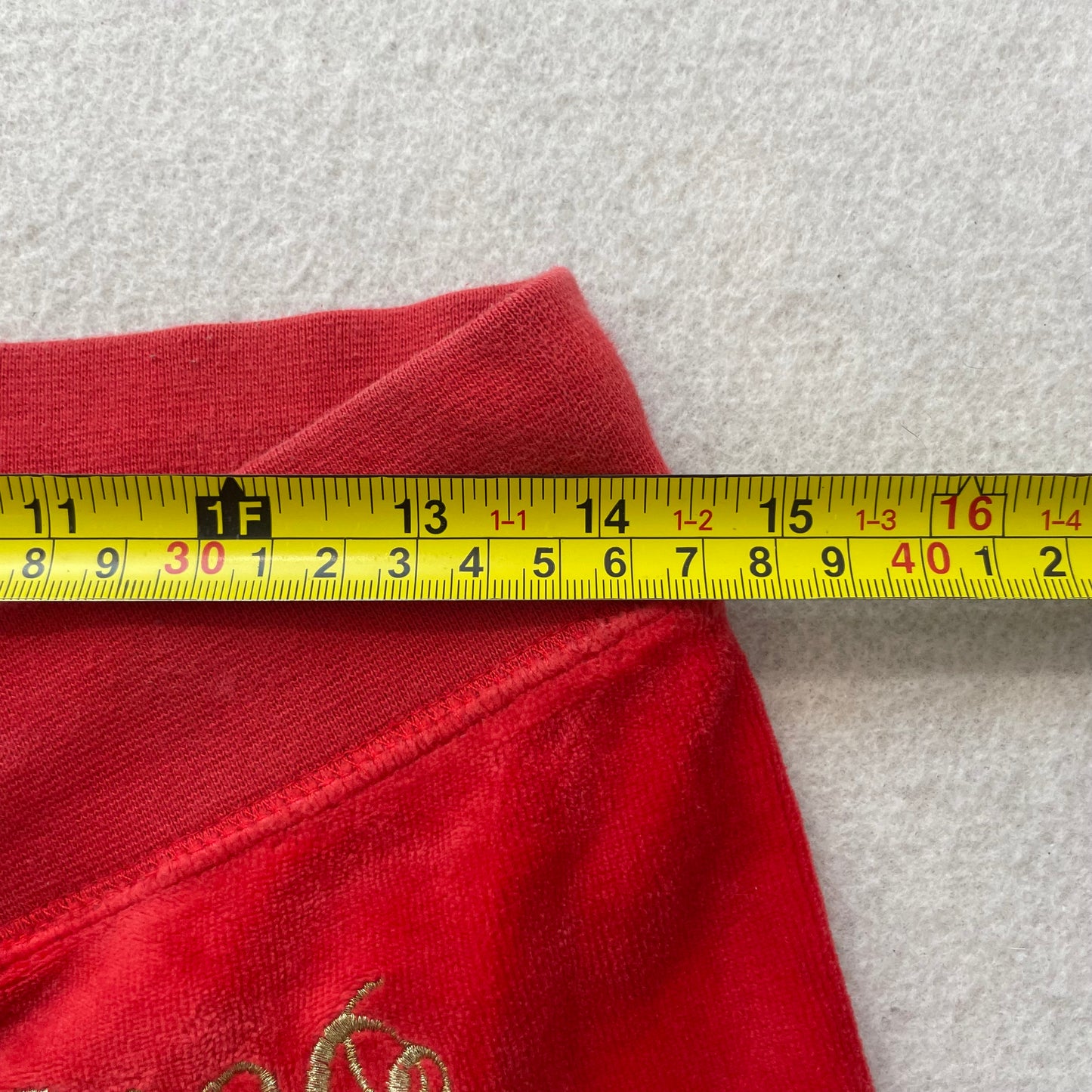 Juicy Couture Women's Red Velour Flared Leg Track Pant Drawstring Logo Size XS
