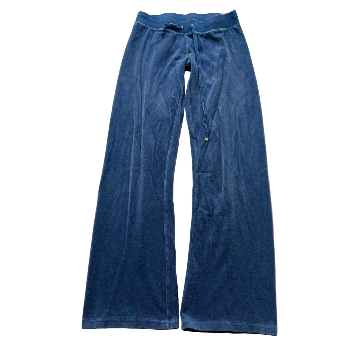Juicy Couture Women's Dark Blue Velour Flared Leg Track Pants Drawstring Size XS