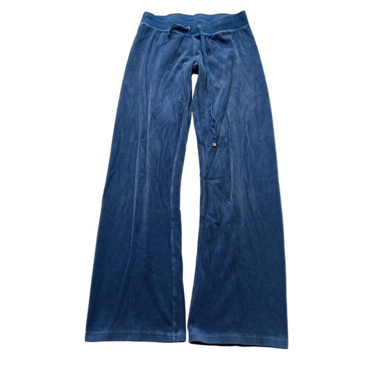 Juicy Couture Women's Dark Blue Velour Flared Leg Track Pants Drawstring Size XS