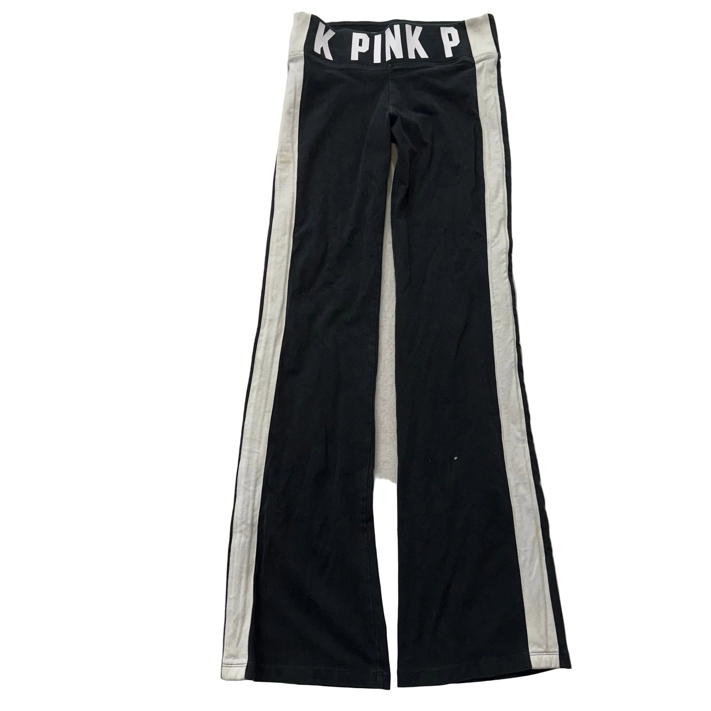 PINK by Victoria's Secret Womens Black White Cotton Blend Flare Yoga Pant Size S