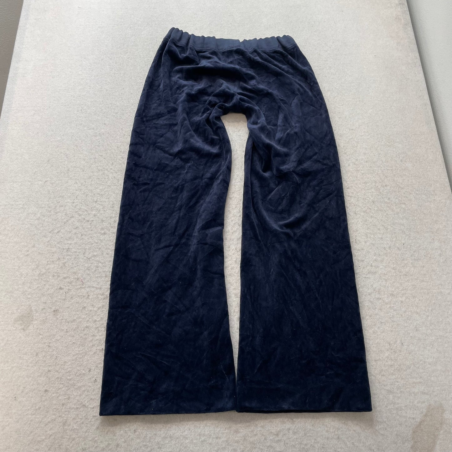 Juicy Couture Women's Navy Velour Flared Track Pant Elastic Waist Y2k Size W24