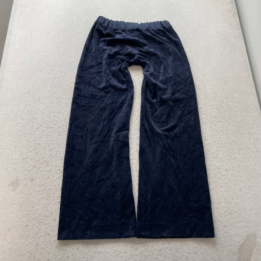 Juicy Couture Women's Navy Velour Flared Track Pant Elastic Waist Y2k Size W24