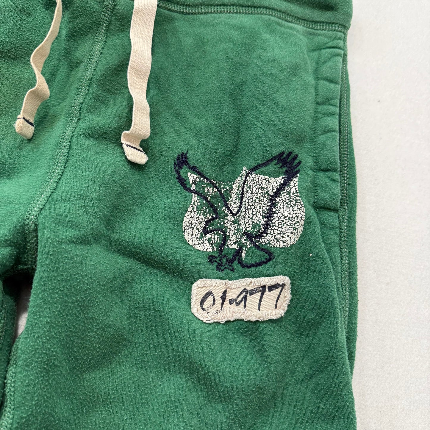 American Eagle Outfitters Men Kelly Green Fleece Wide Leg Sweatpants Logo Size S