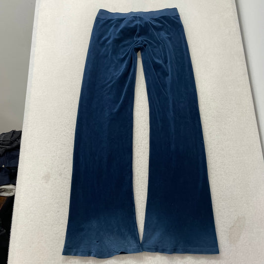 2003 Vintage Juicy Couture Women's Navy Velour Flared Track Pant Preppy Size S