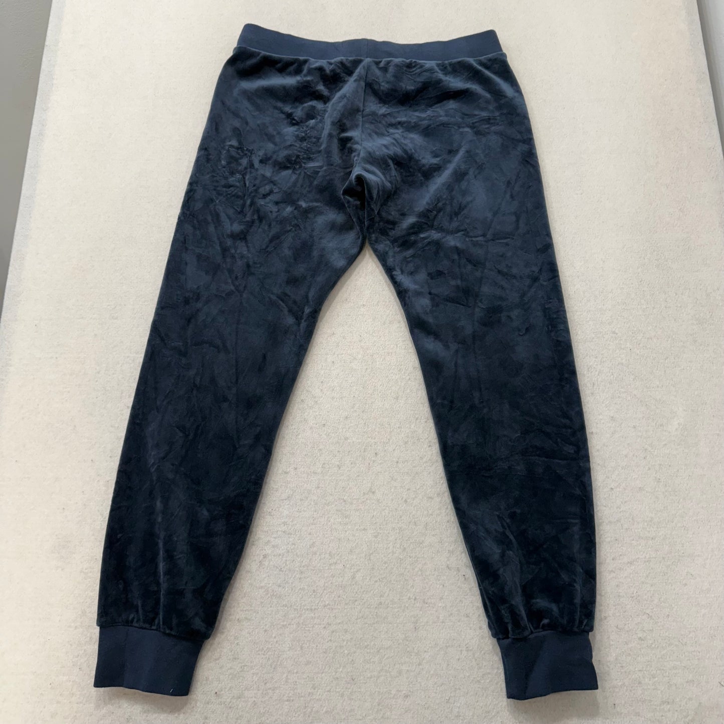 Juicy Couture Women's Midnight Navy Velour Cuffed Sweatpants Athleisure Size S