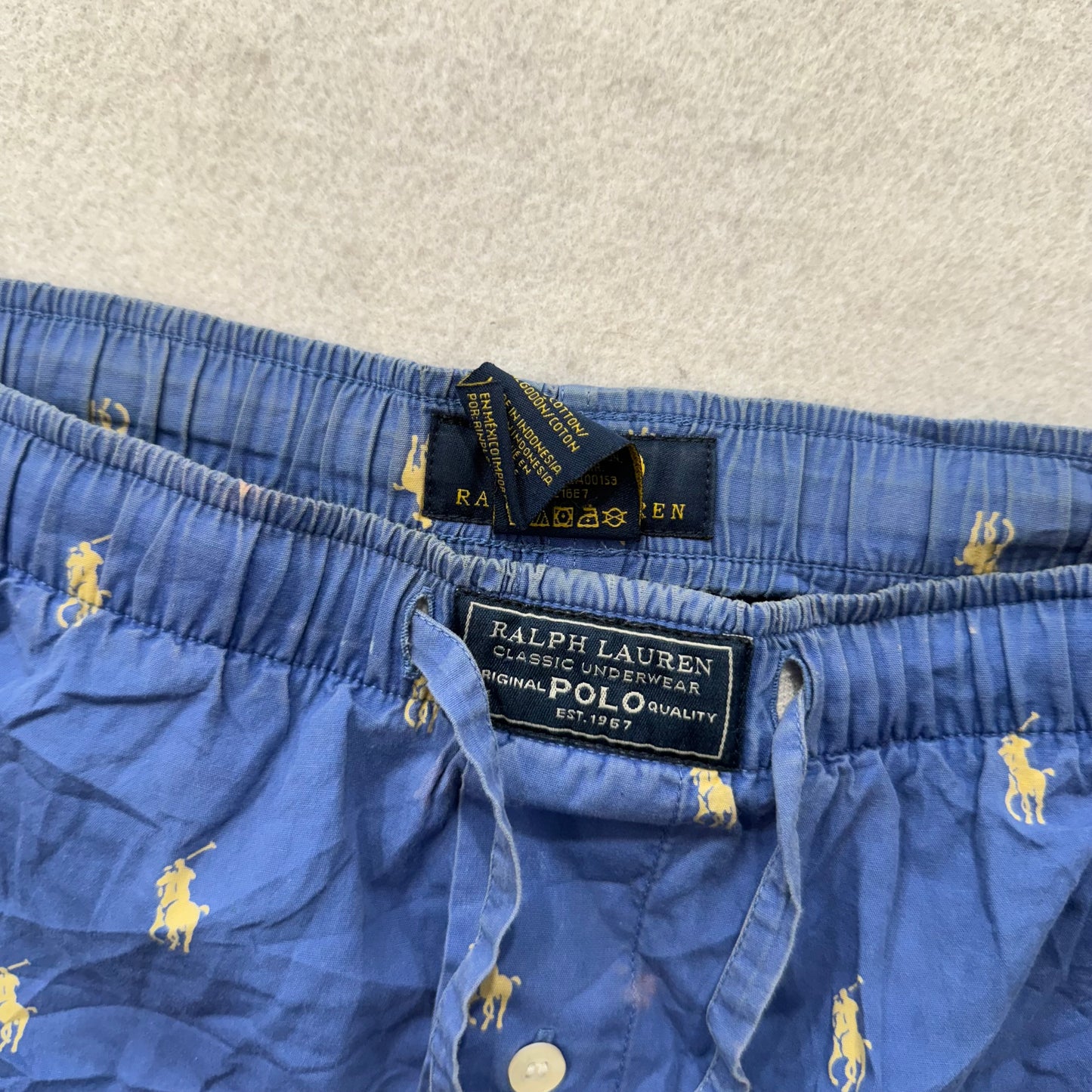 Polo Ralph Lauren Men's Blue Allover Pony Print Pajama Pants Sleepwear Size S