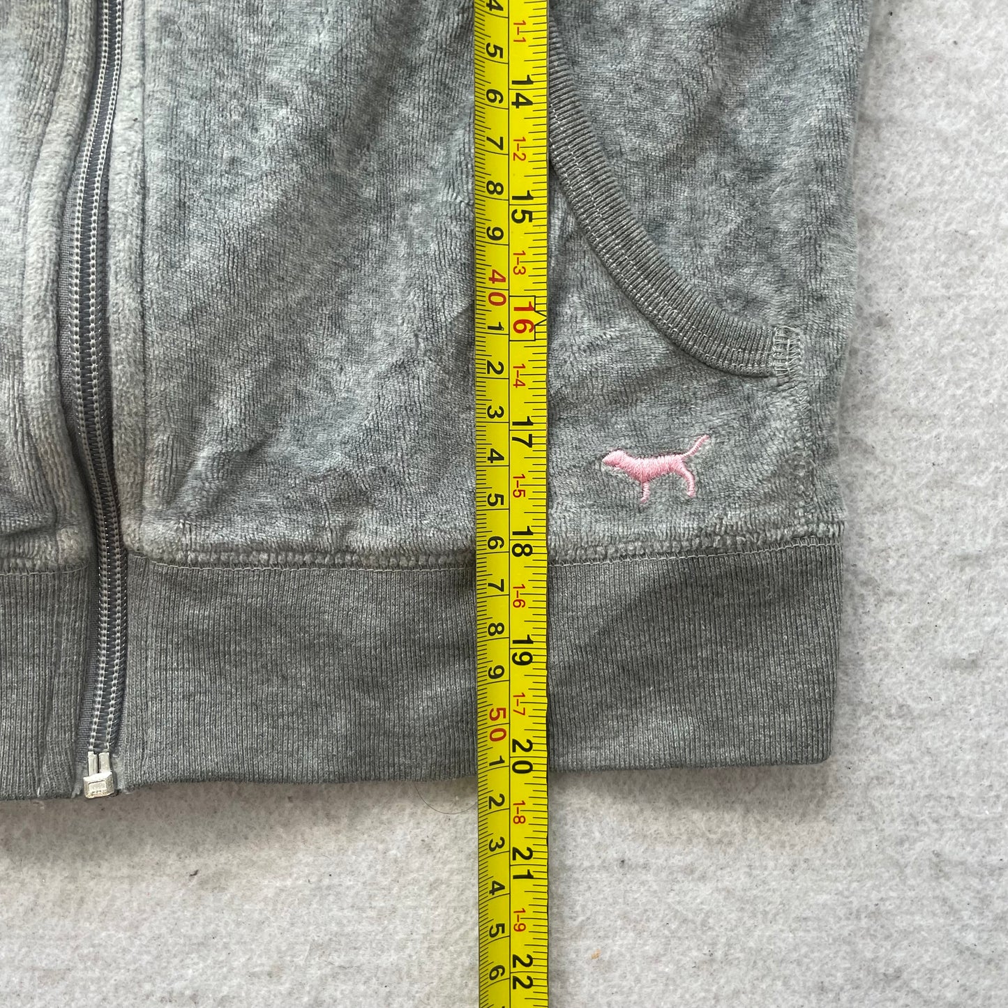 Victoria's Secret PINK Women's Gray Zip-Up Long Sleeve Hoodie Loungewear Size S