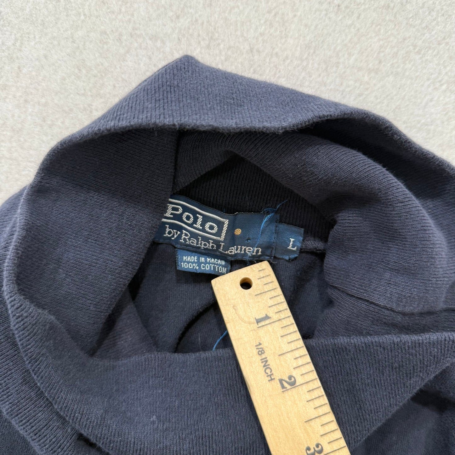 Polo Ralph Lauren Navy Blue Turtleneck Long Sleeve Shirt Size L