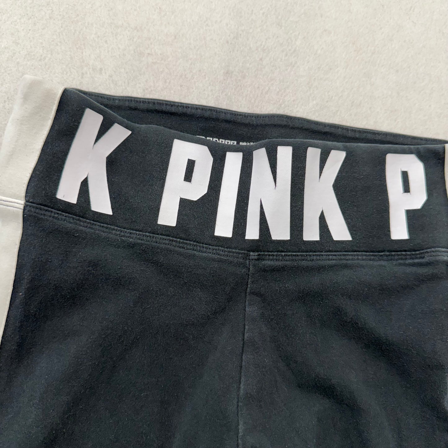 PINK by Victoria's Secret Womens Black White Cotton Blend Flare Yoga Pant Size S
