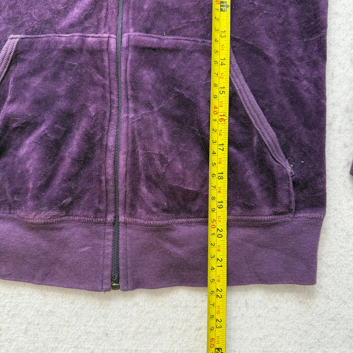 Juicy Couture Scottie Dogs Women's Purple Velour Zip-Up Hoodie Rhinestone Size M