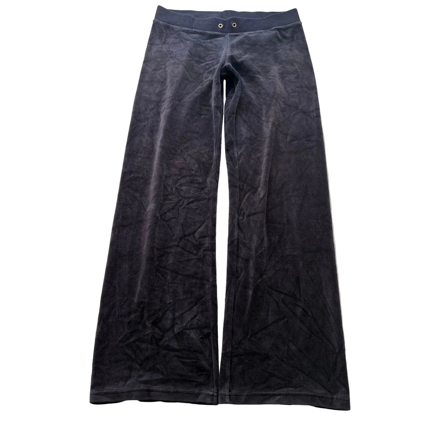 Juicy Couture Women's Faded Navy Velour Flared Track Pant Loungewear Y2k Size S