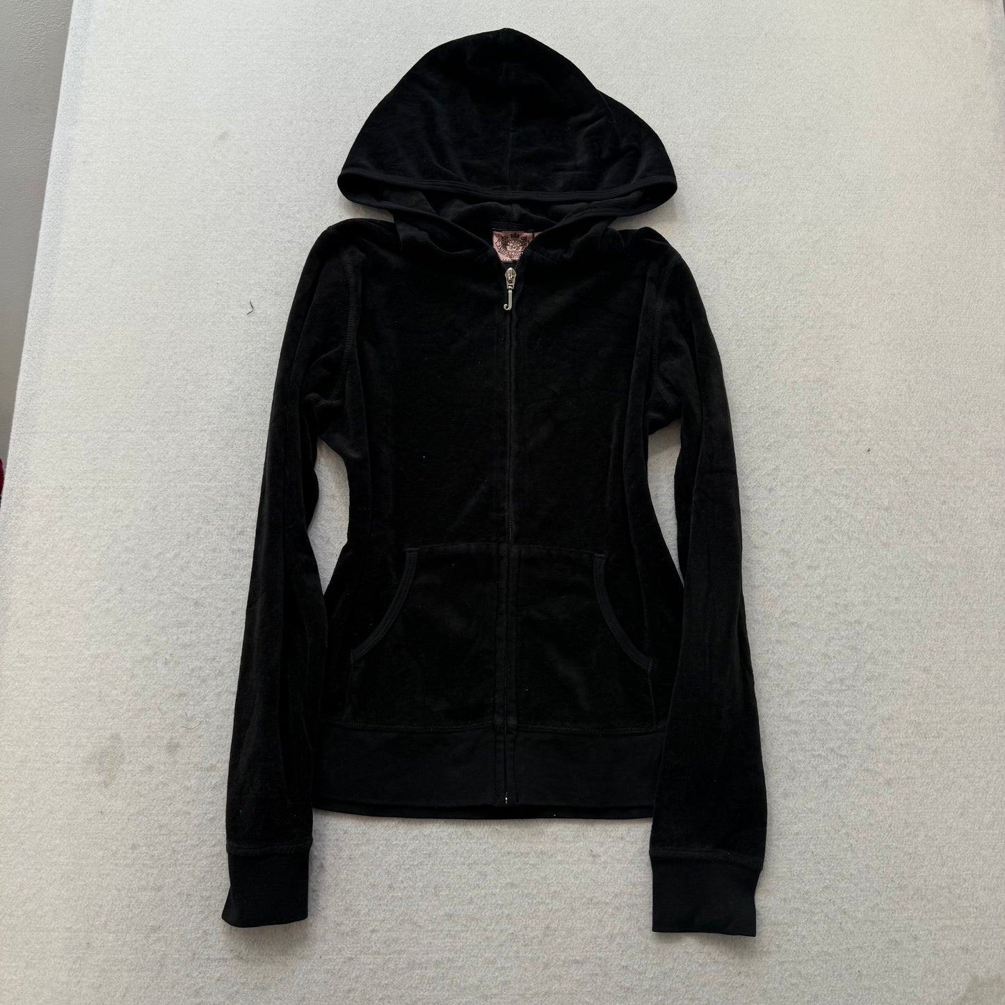 Vintage Juicy Couture Scottie Dogs Womens Black Velour Tracksuit Set Logo Size S
