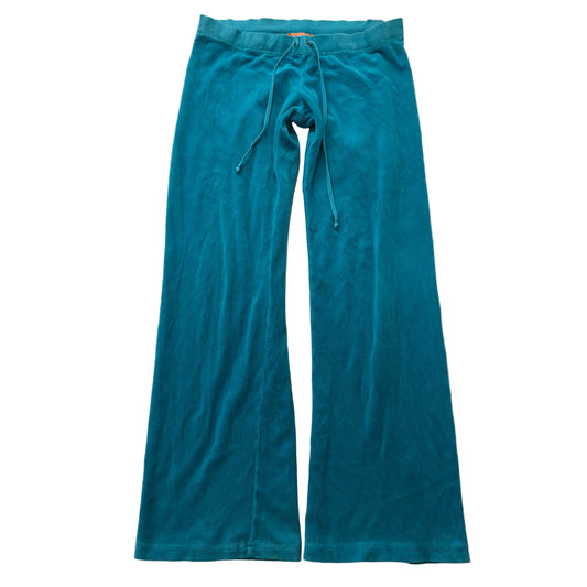 2003 Vintage Juicy Couture Women's Turquoise Blue Velour Flare Track Pant Size S