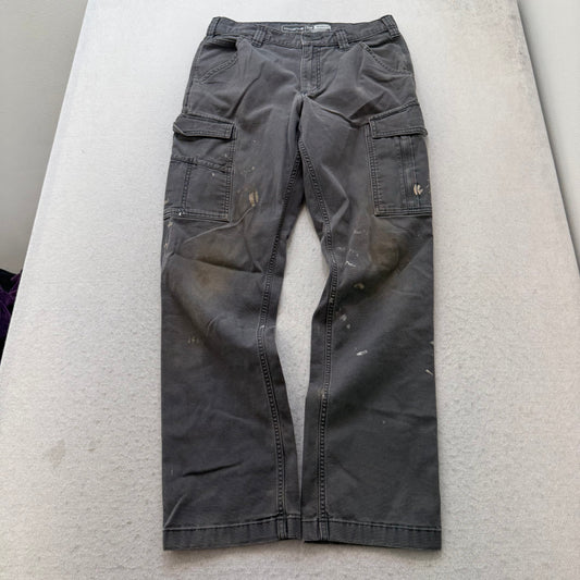 Carhartt Relaxed Fit Men's Faded Gray Canvas Utility Pants Workwear Size 31x32