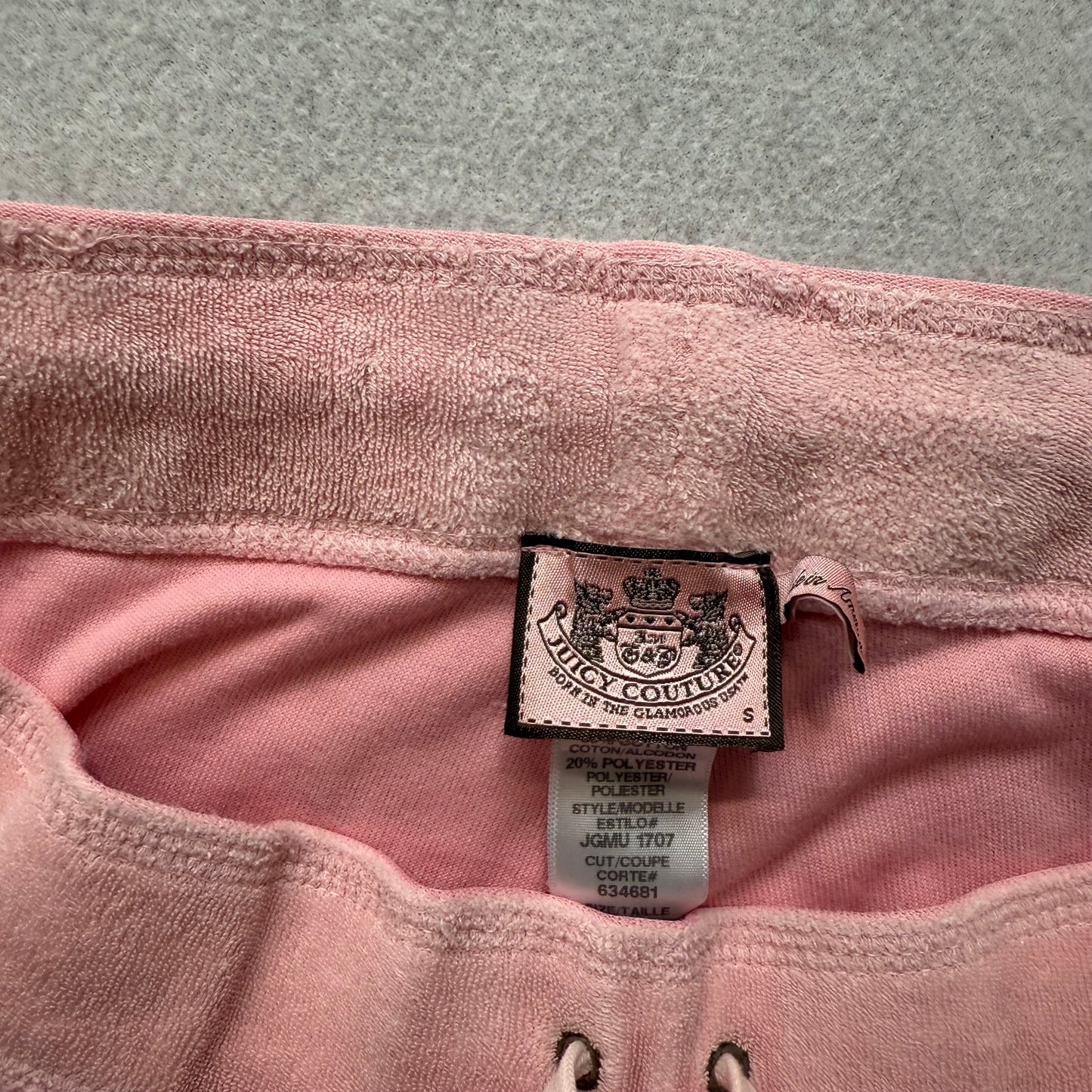 Vintage Juicy Couture Surf School Women Pink Terry Cloth Flare Track Pant Size S